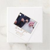 Elegant Script Wedding Foto Hartelijk dank Bedankjes Labels (In situ)