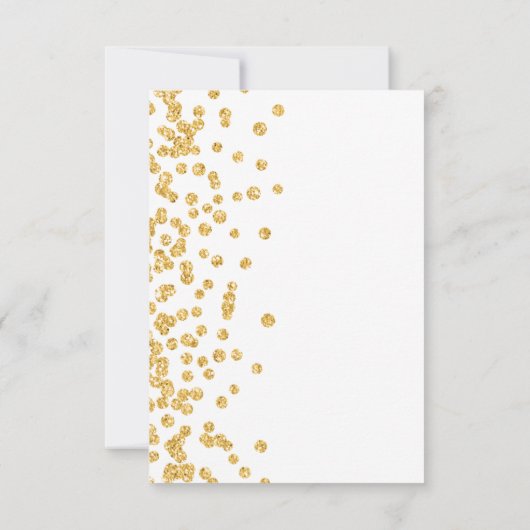 Elegant Script Wedding Gold Confetti Save The Date (Achterkant)