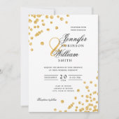 Elegant Script Wedding Gold Glitter Confetti Kaart (Voorkant)