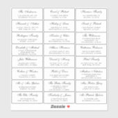 Elegant Script Wedding Guest Address Sticker (Vel)