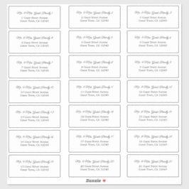 Elegant Script Wedding Guest Adresetiketten Sticker