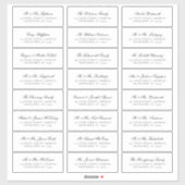Elegant Script Wedding Guest Adresetiketten Sticker (Vel)