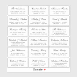 Elegant Script Wedding Guest Adresetiketten Sticker
