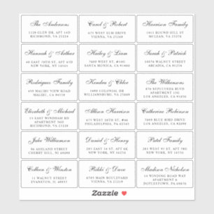 Elegant Script Wedding Guest Adresetiketten Sticker