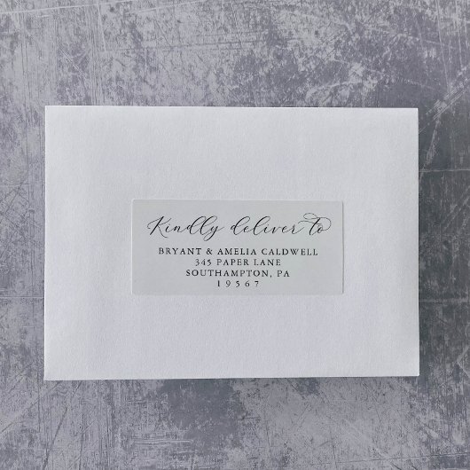 Elegant Script Wedding Guest Adresetiketten Sticker