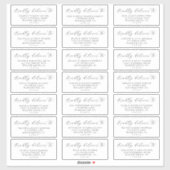 Elegant Script Wedding Guest Adresetiketten Sticker (Vel)