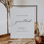 Elegant Script Wedding Guestbook Sign Poster
