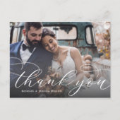 Elegant Script Wedding Hartelijk dank Briefkaart (Voorkant)