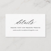 Elegant Script Wedding Informatiekaartje (Voorkant)