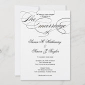 Elegant Script Wedding Invitation - Black Kaart (Voorkant)