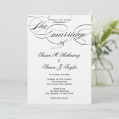 Elegant Script Wedding Invitation - Black Kaart (Staand voorkant)