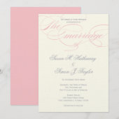Elegant Script Wedding Invitation - Blush Pink Kaart (Voorkant / Achterkant)