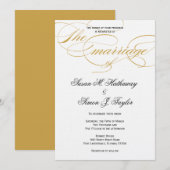 Elegant Script Wedding Invitation - Gold Kaart (Voorkant / Achterkant)