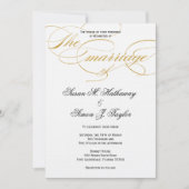 Elegant Script Wedding Invitation - Gold Kaart (Voorkant)