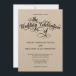 Elegant Script Wedding Invitation Kaart<br><div class="desc">Deze uitnodiging bevat een elegant script voor de perfecte manier om vrienden en familie te vragen om je bruiloft te vieren.</div>
