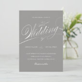 Elegant Script Wedding Invitation Kaart (Staand voorkant)