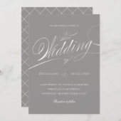 Elegant Script Wedding Invitation Kaart (Voorkant / Achterkant)