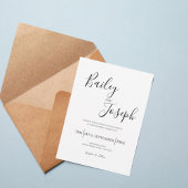 Elegant Script Wedding Invitation Kaart