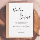 Elegant Script Wedding Invitation Kaart