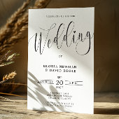 Elegant Script Wedding Invitation Kaart