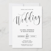 Elegant Script Wedding Invitation Kaart (Voorkant)