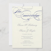 Elegant Script Wedding Invitation - marine Kaart (Voorkant)