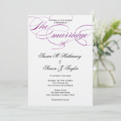 Elegant Script Wedding Invitation - Paars Kaart (Staand voorkant)