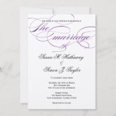 Elegant Script Wedding Invitation - Paars Kaart (Voorkant)
