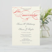 Elegant Script Wedding Invitation - Red Kaart (Staand voorkant)