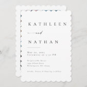 Elegant Script Wedding Invitation with 5 Photos Kaart (Voorkant / Achterkant)