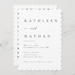 Elegant Script Wedding Invitation with 5 Photos Kaart