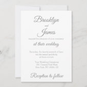 Elegant Script Wedding Invitting Bride and Groom Kaart (Voorkant)