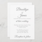 Elegant Script Wedding Invitting Bride and Groom Kaart (Voorkant / Achterkant)