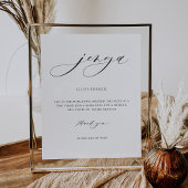 Elegant Script Wedding Jenga Guestbook Sign Poster