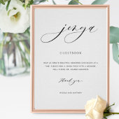 Elegant Script Wedding Jenga Guestbook Sign Poster