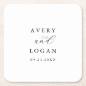 Elegant Script Wedding Kartonnen Onderzetters (Voorkant)