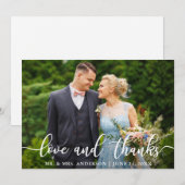 Elegant Script Wedding Love and Bedankt Bride Groo (Voorkant / Achterkant)