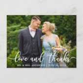 Elegant Script Wedding Love and Bedankt Bride Groo Briefkaart (Voorkant)