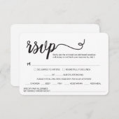 Elegant script Wedding maalt alle allergieën RSVP Kaartje (Voorkant / Achterkant)
