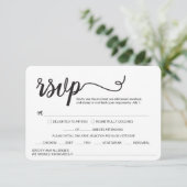 Elegant script Wedding maalt alle allergieën RSVP Kaartje (Staand voorkant)