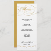 Elegant Script Wedding Menu (Gold) (Voorkant / Achterkant)