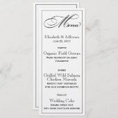 Elegant Script Wedding Menu Kaart (Voorkant / Achterkant)