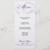 Elegant Script Wedding Menu - Paars (Voorkant)