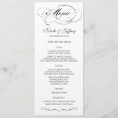 Elegant Script Wedding Menu - Zwart (Voorkant)