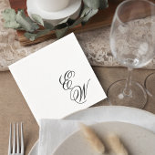 Elegant Script Wedding Monogram Cocktail Napkin Servet