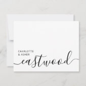 Elegant Script Wedding Monogram Note Card Notitiekaartje (Voorkant)