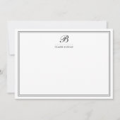 Elegant Script Wedding Monogram Stationery Cards Kaart (Voorkant)
