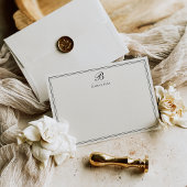 Elegant Script Wedding Monogram Stationery Cards Kaart