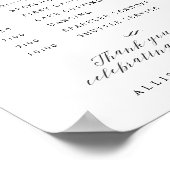 Elegant Script Wedding Order of Events Sign Poster (Hoek)