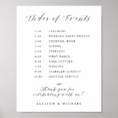 Elegant Script Wedding Order of Events Sign Poster (Voorkant)